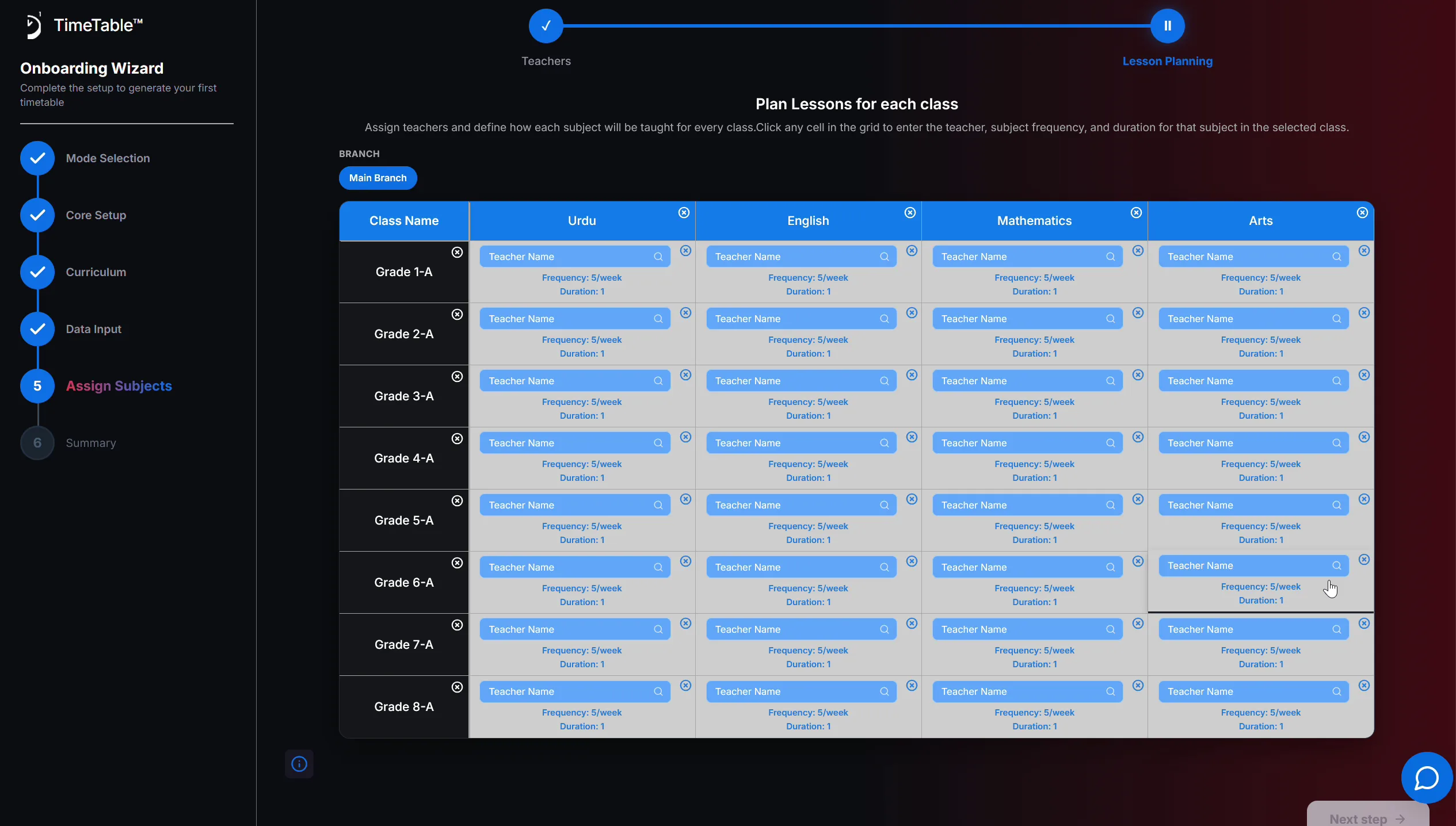 Da1 Timetable: 02